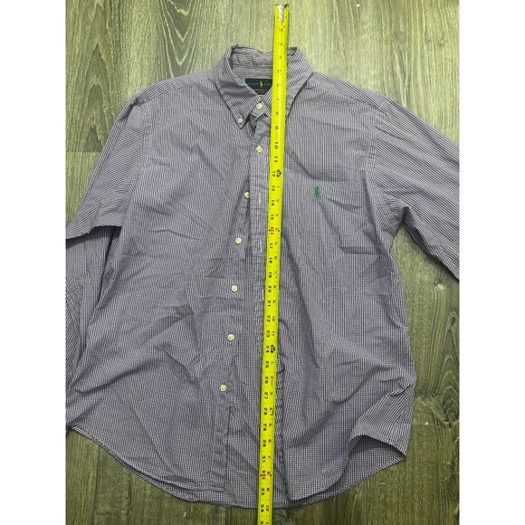 Polo Ralph Lauren Custom Fit Striped Stretch Poplin Shirt Men's Large Purple - Picture 7 of 8